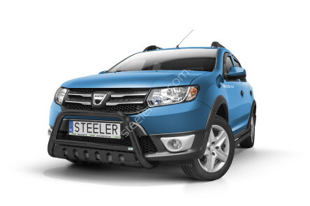 Pare-buffle avant avec plaque de protection NOIR - Dacia Sandero Stepway (2012 - 2016)