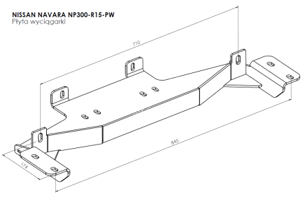 Монтажная плита для лебёдеки - Nissan Navara NP300 (2015 -)