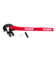 Black ATV winch hook with latch and safety strap WARN