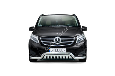 нижний передний бампер с защитой типа Б - Mercedes-Benz V-Class (2014 - 2019)