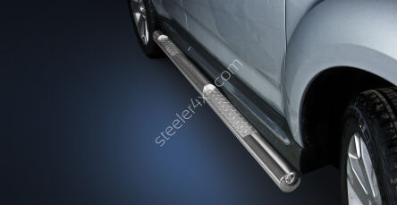Stainless steel side bars with checker plate steps - Mitsubishi Outlander (2009 - 2012)