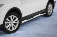 Stainless steel side bars with checker plate steps - Toyota RAV4 (2013 - 2016)