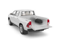 Aluminiowa wykładzina przestrzeni ładunkowej z plastikowymi nadkolami - podburtowa - pojedyncza kabina - Toyota Hilux (2015 - 2018 -)