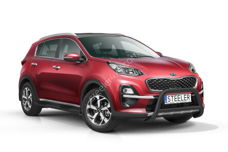 Orurowanie przednie z poprzeczką CZARNE - KIA Sportage (2018 - 2021)