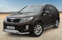 пороги из нержавеющей стали с рефленым вставками - KIA Sorento (2012 - 2015)