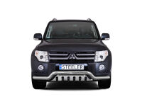 Front cintres pare-buffle avec plaque de protection - Mitsubishi Pajero (2007 - 2015)