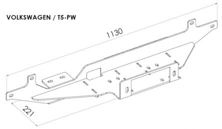 Hidden winch mounting plate - Volkswagen T5 (2003 - 2015)