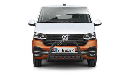 Frontschutzbügel mit Blech SCHWARZ - Volkswagen T6.1 (2019 -)