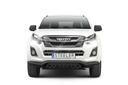 Front cintres pare-buffle avec plaque de protection NOIR - Isuzu D-Max (2012 - 2017 -)