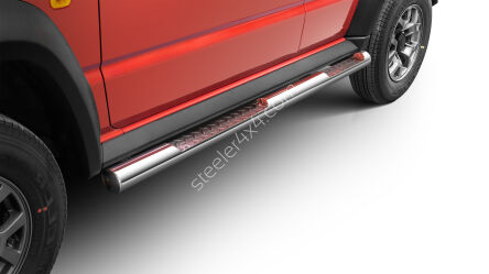 Stainless steel side bars with checker plate steps - Suzuki Jimny (2023 -)