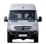 Orurowanie przednie z poprzeczką CZARNE - Mercedes-Benz Sprinter (2006 - 2014 - 2018)