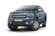 Front cintres pare-buffle avec plaque de protection NOIR - Ford Ranger (2016 - 2019 - 2022)