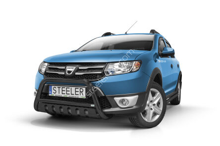 Frontschutzbügel mit Blech SCHWARZ - Dacia Sandero Stepway (2012 - 2016)