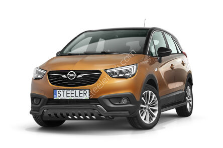 Frontschutzbügel mit Blech SCHWARZ - Opel Crossland X (2017 - 2020)