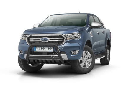 Orurowanie przednie z blachą CZARNE - Ford Ranger (2019 - 2022)