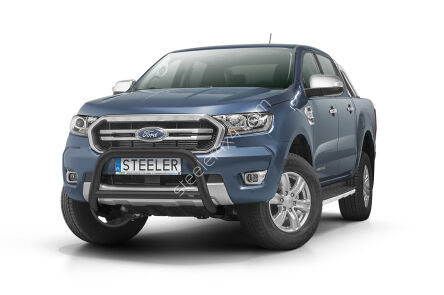 Orurowanie przednie z poprzeczką CZARNE - Ford Ranger (2019 - 2022)