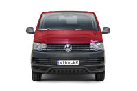 Front cintres pare-buffle avec plaque de protection NOIR - Volkswagen T6 (2015 - 2019)