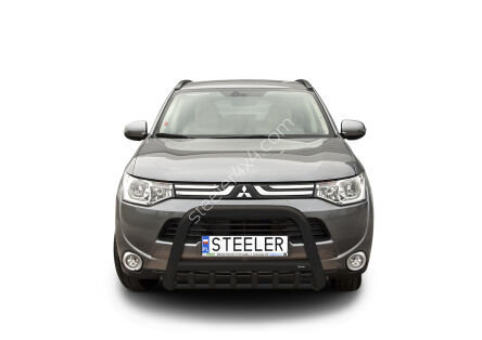 Orurowanie przednie z grillem CZARNE - Mitsubishi Outlander (2012 - 2015)