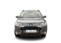 Orurowanie przednie z grillem CZARNE - Mitsubishi Outlander (2012 - 2015)