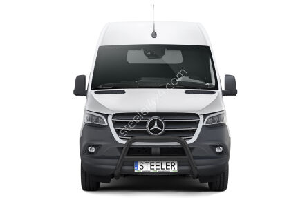 Orurowanie przednie z poprzeczką CZARNE - Mercedes-Benz Sprinter (2018 -)