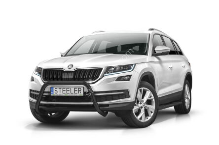 Orurowanie przednie bez poprzeczki CZARNE - Skoda Kodiaq (2016 - 2021)