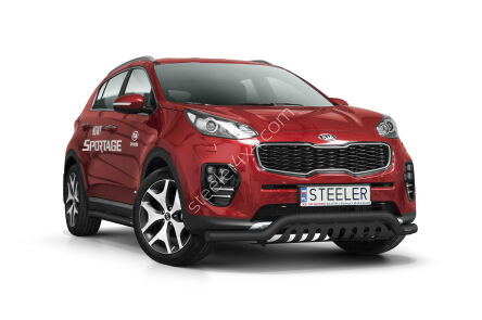 Frontschutzbügel mit Blech SCHWARZ - KIA Sportage (2015 - 2018 - 2021)