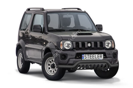 Front cintres pare-buffle avec plaque de protection NOIR - Suzuki Jimny (2012 - 2018)