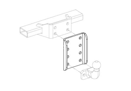 Towbar flange height reductor