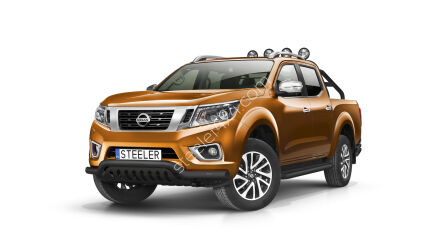 Orurowanie rozłożyste z blachą CZARNE - Nissan Navara NP300 (2015 -)