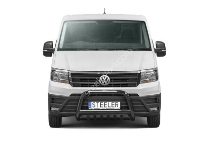 Pare-buffle avant avec plaque de protection NOIR - Volkswagen Crafter (2017 -)