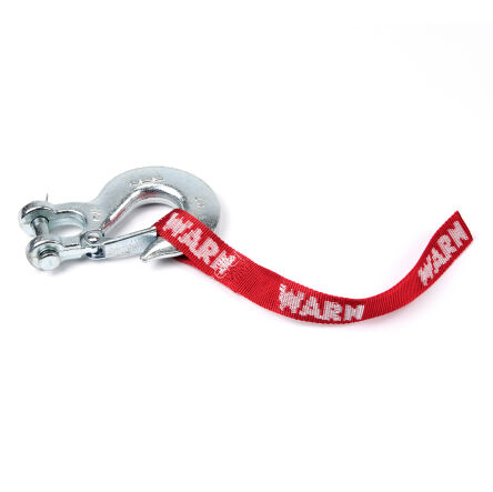Winch hook with latch and safety strap WARN