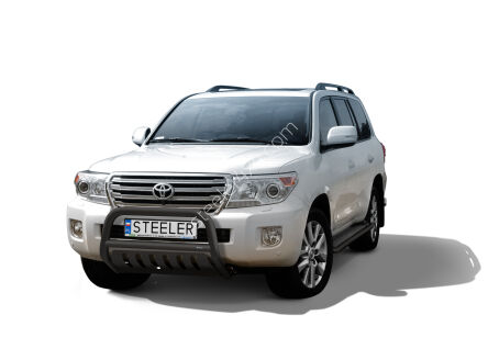 Orurowanie przednie z blachą CZARNE - Toyota Land Cruiser V8 (2012 - 2016)