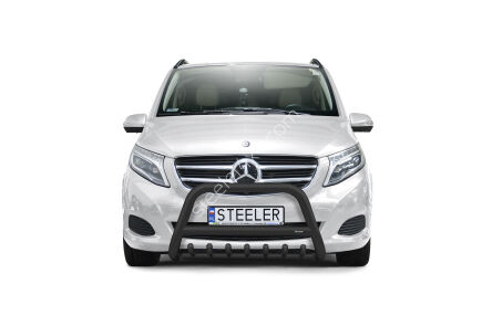 Orurowanie przednie z grillem CZARNE - Mercedes-Benz V-Class (2014 - 2019)