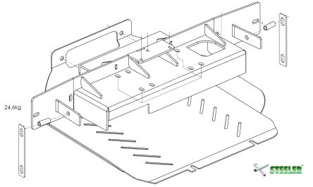 Hidden winch mounting plate - Ford Ranger (2019 - 2022) - compatible with radar