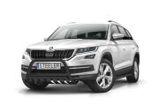 Orurowanie przednie z blachą CZARNE - Skoda Kodiaq (2016 - 2021)