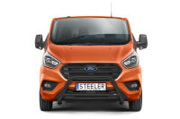 Orurowanie przednie z poprzeczką CZARNE - Ford Transit Custom (2018 - 2023)