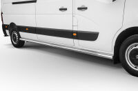 Stainless steel side bars with checker plate steps L3 - Renault Master (2019 -)