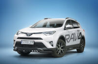 Front cintres pare-buffle avec plaque de protection NOIR - Toyota RAV4 (2016 - 2018)