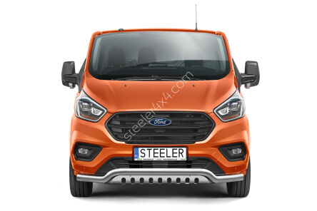 Front cintres pare-buffle avec plaque de protection - Ford Transit Custom (2018 - 2023)