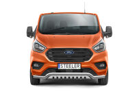 Front cintres pare-buffle avec plaque de protection - Ford Transit Custom (2018 - 2023)