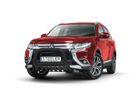 Orurowanie przednie z blachą CZARNE - Mitsubishi Outlander (2015 - 2018)