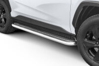 пороги из нержавеющей стали с рефленой поверхностью - Toyota RAV4 (2018 -)