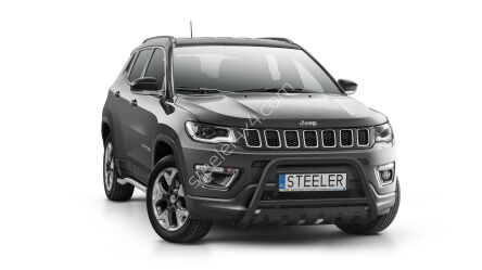 Pare-buffle avant avec plaque de protection NOIR - Jeep Compass (2017 - 2021)