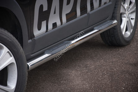 пороги из нержавеющей стали с пластиковыми вставками - Chevrolet Captiva (2012 -2015)