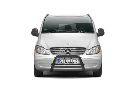 Pare-buffle avant avec barre transerversale NOIR - Mercedes-Benz Vito (2003 - 2010)