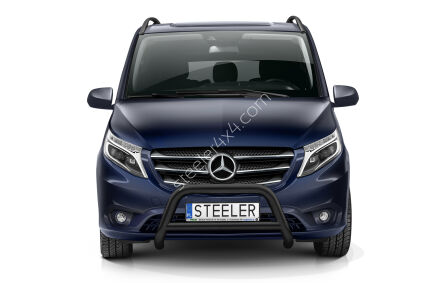 Orurowanie przednie z poprzeczką CZARNE - Mercedes-Benz Vito (2020 - 2024)