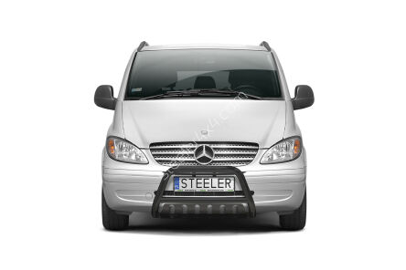 Orurowanie przednie z blachą CZARNE - Mercedes-Benz Vito (2003 - 2010)