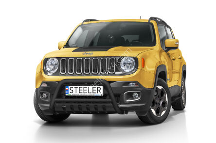 Pare-buffle avant avec plaque de protection NOIR - Jeep Renegade (2014 - 2018)