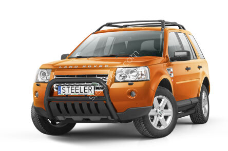 Orurowanie przednie z blachą CZARNE - Land Rover Freelander II (2007 - 2014)