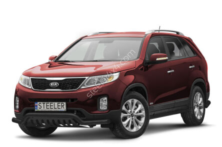 Front cintres pare-buffle avec plaque de protection NOIR - KIA Sorento (2012 - 2015)